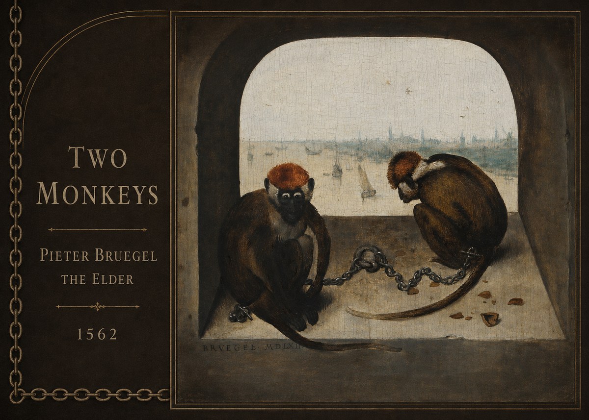 Pieter Bruegel Two Monkeys I No2 - Póster