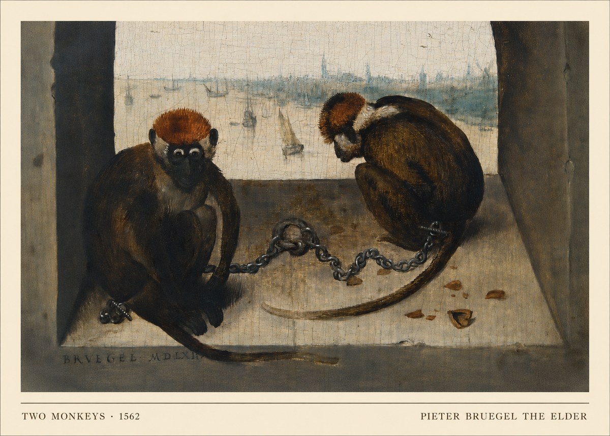 Pieter Bruegel Two Monkeys I No4 - Póster