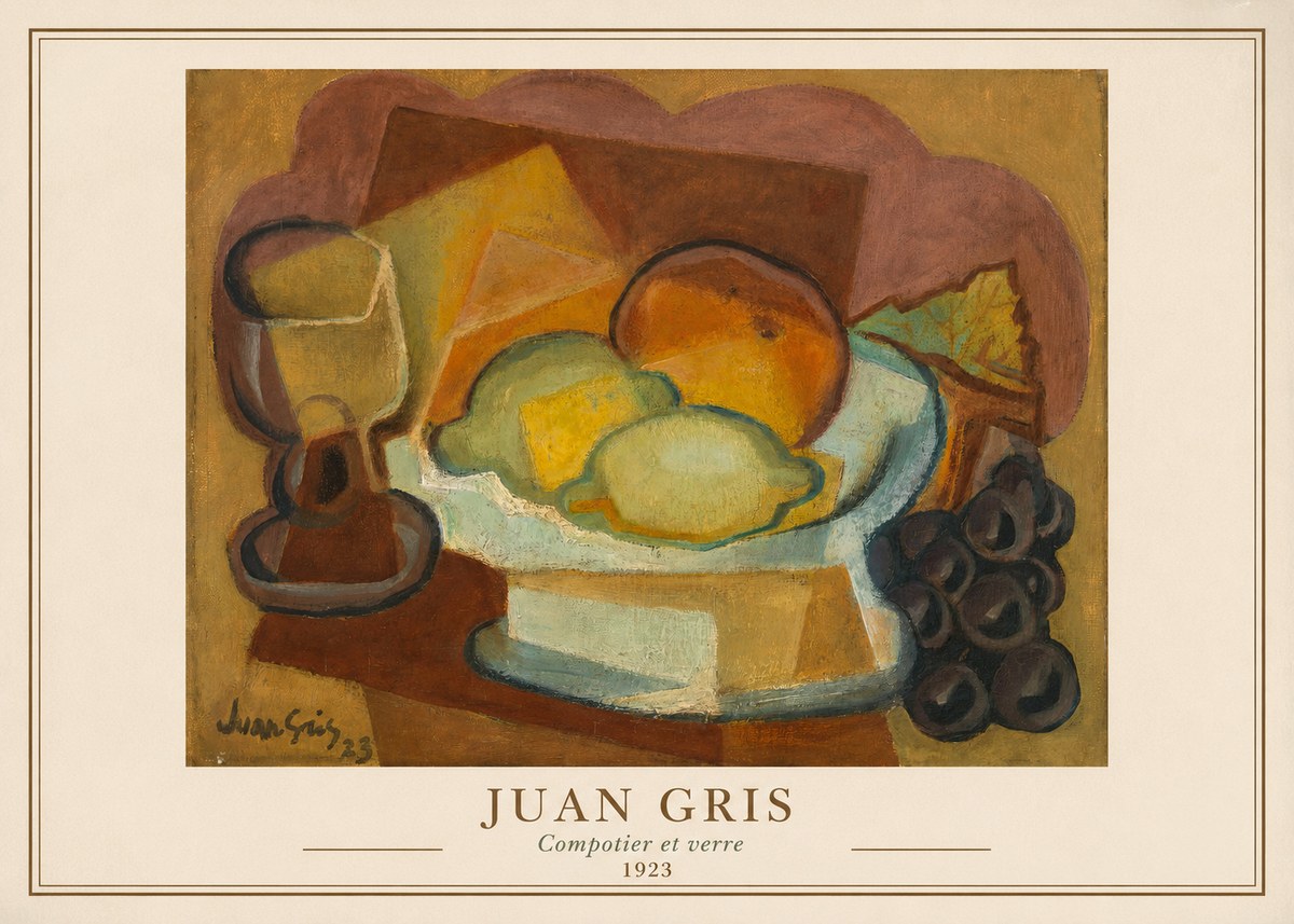 Juan Gris Compotier Et Verre No3 - Póster
