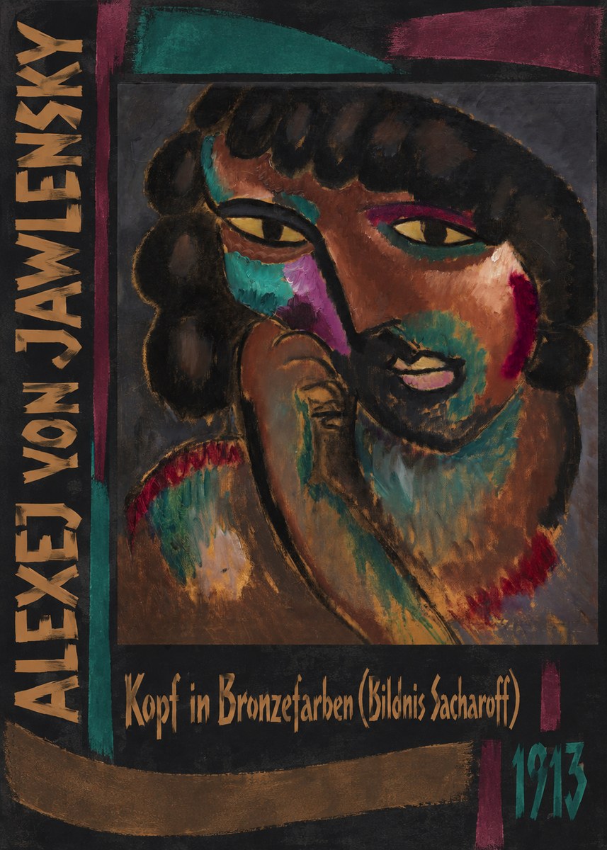 Alexej von Jawlensky Kopf in Bronzefarben (Bildnis Sacharoff) No2 - Póster