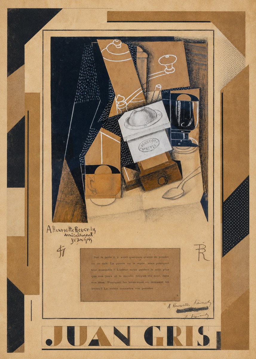 Juan Gris Still Life with Coffee Grinder I No1 - Póster