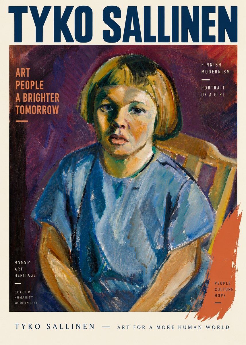 Tyko Sallinen Portrait of a Girl I No5 - Póster