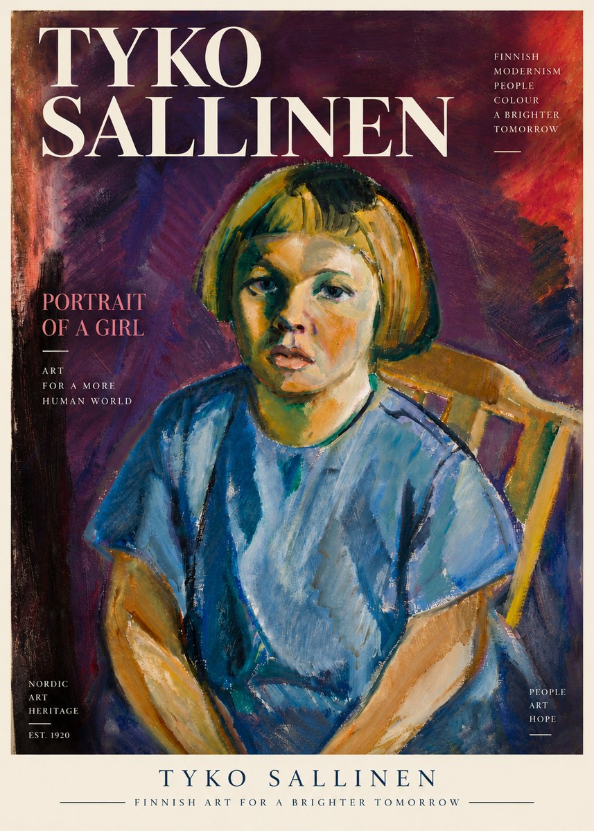 Tyko Sallinen Portrait of a Girl I No6 - Póster