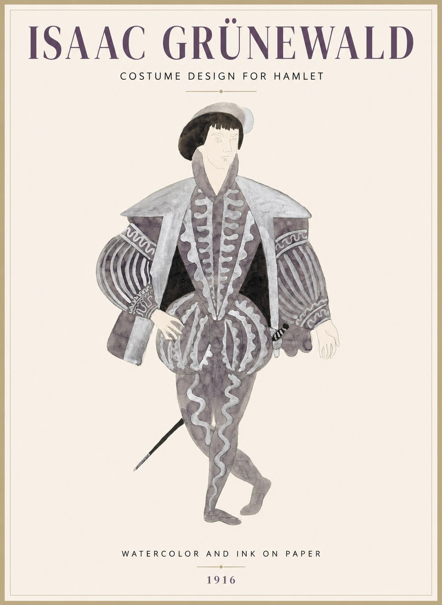 Isaac Grünewald Costume Design for Hamlet No1 - Póster