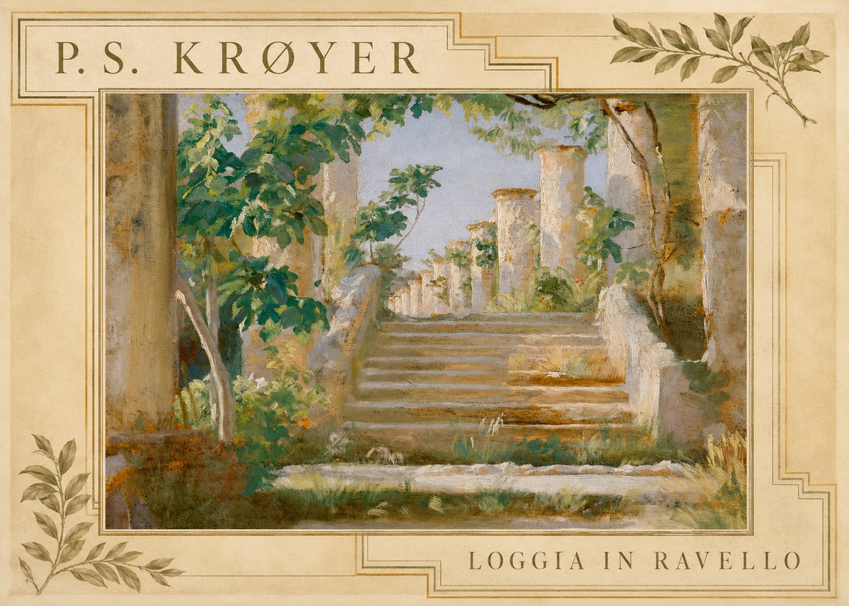 P.S. Krøyer Loggia in Ravello No3 - Póster