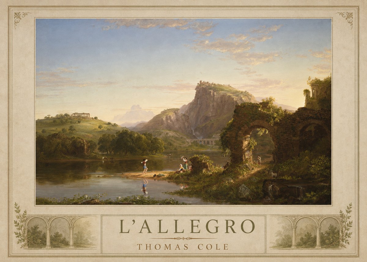 Thomas Cole L'allegro No1 - Póster