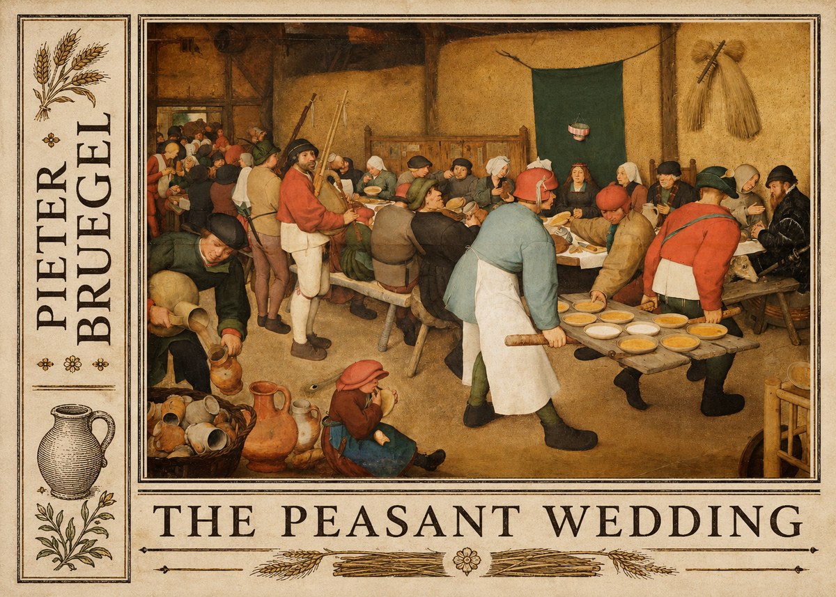 Pieter Bruegel The Peasant Wedding I No2 - Póster
