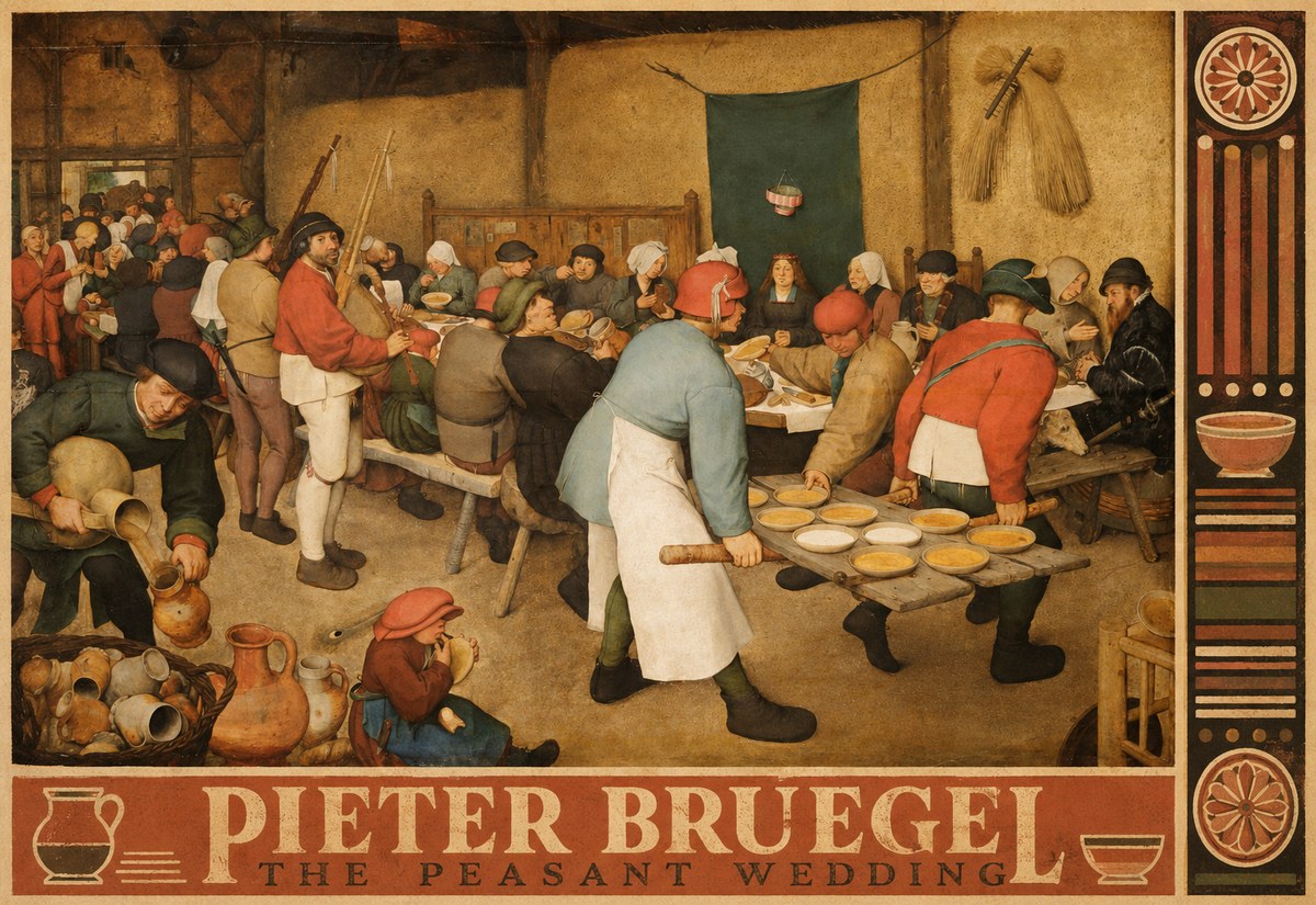 Pieter Bruegel The Peasant Wedding I No6 - Póster