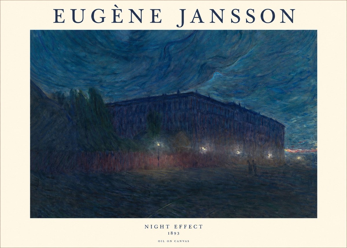 Eugène Jansson Night Effect No1 - Póster