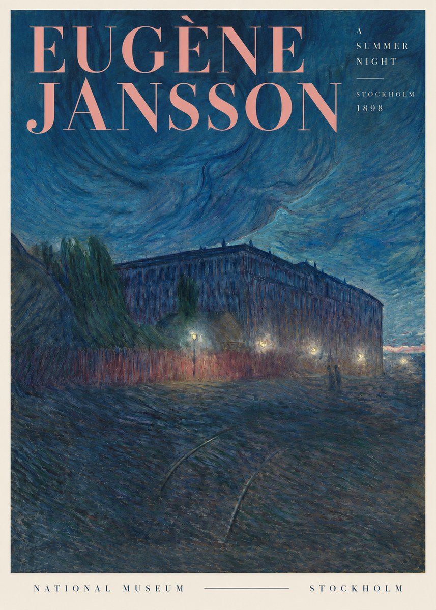Eugène Jansson Night Effect No4 - Póster
