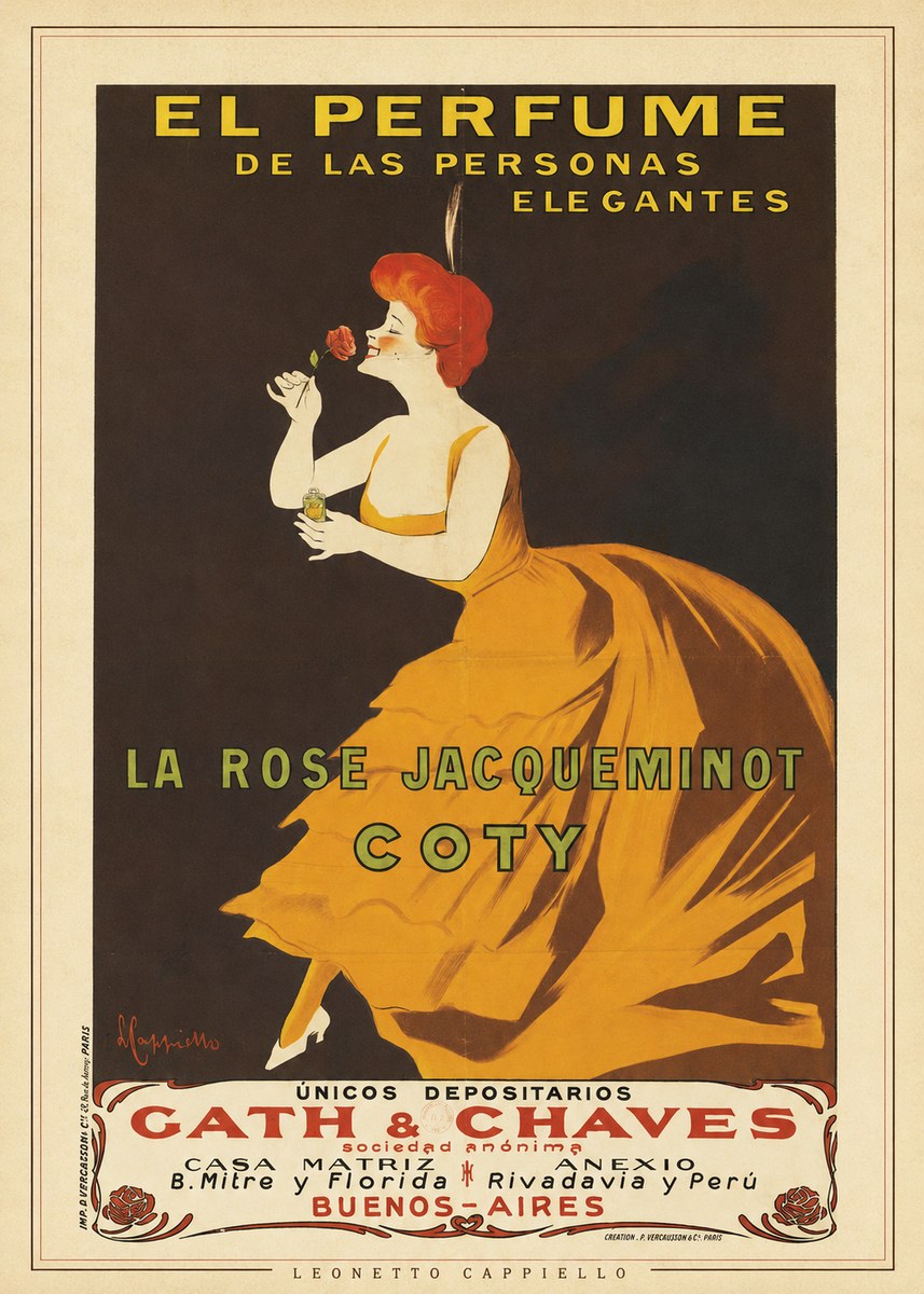 Leonetto Cappiello La Rose Jacqueminot Coty No3 - Póster