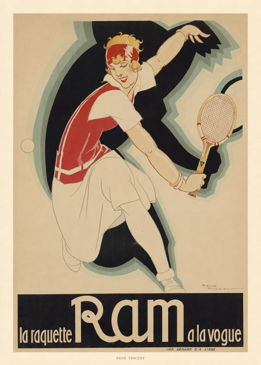 René Vincent Ram La Raquette À La Vogue No6 - Póster