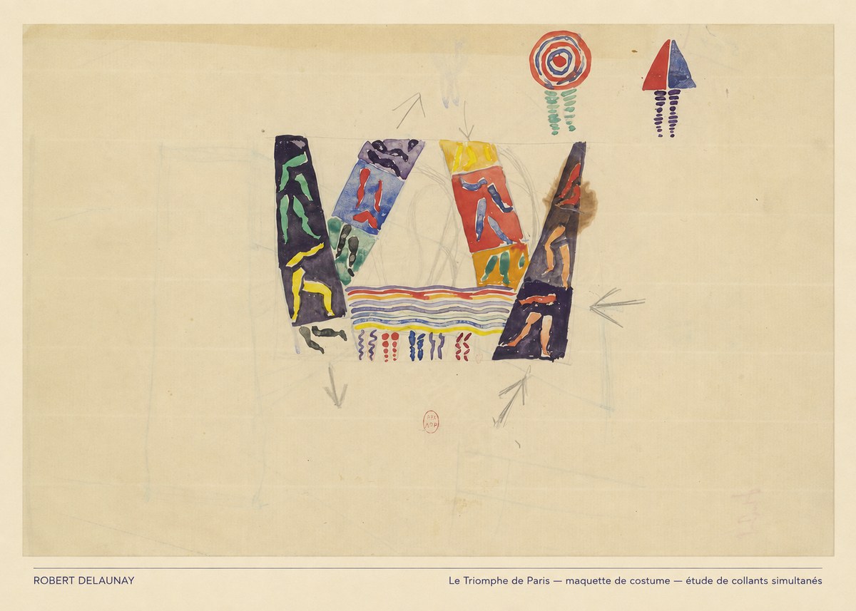 Robert Delaunay Le Triomphe De Paris — Maquette De Costume — Étude De Collants Simultanés No5 - Póster