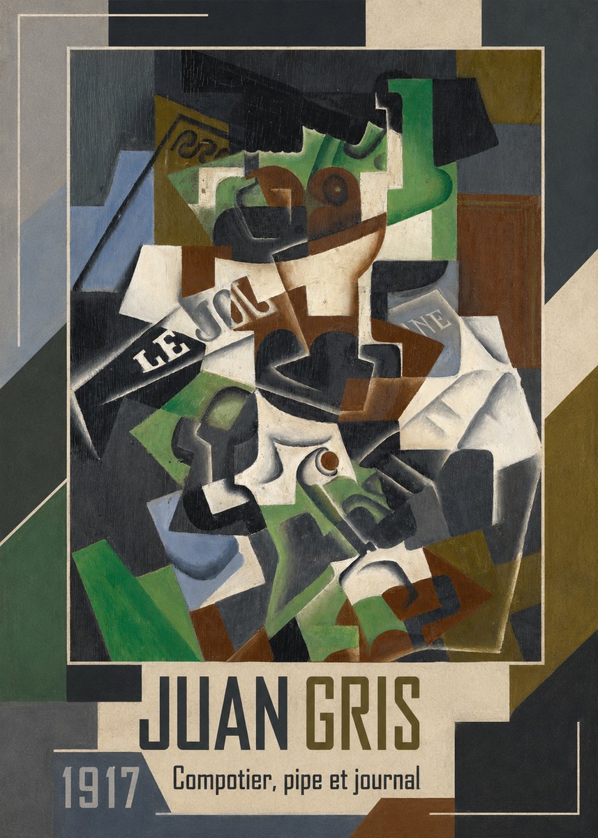 Juan Gris Compotier, Pipe Et Journal No1 - Póster