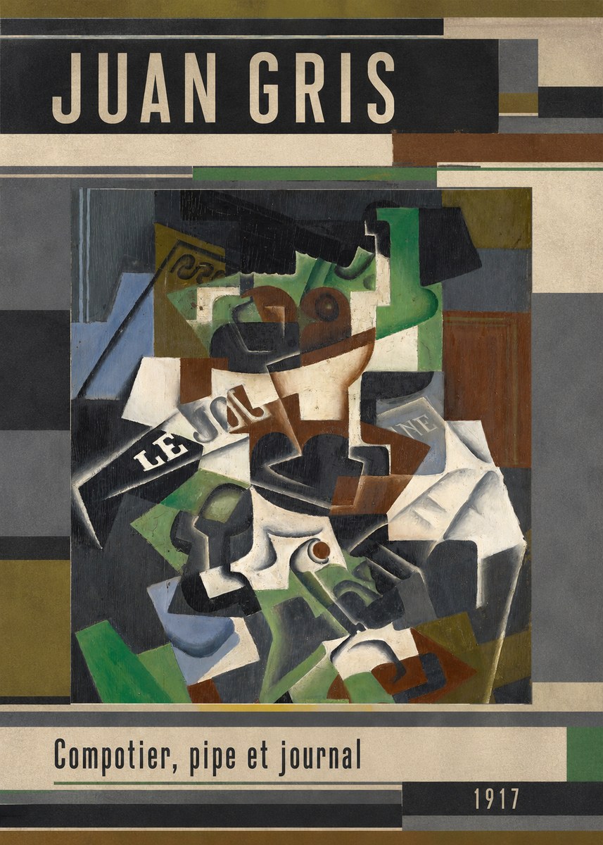 Juan Gris Compotier, Pipe Et Journal No3 - Póster