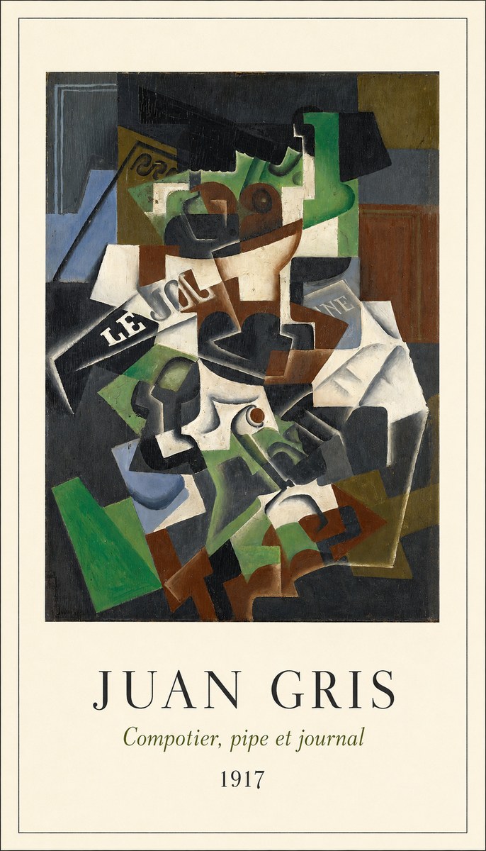Juan Gris Compotier, Pipe Et Journal No4 - Póster