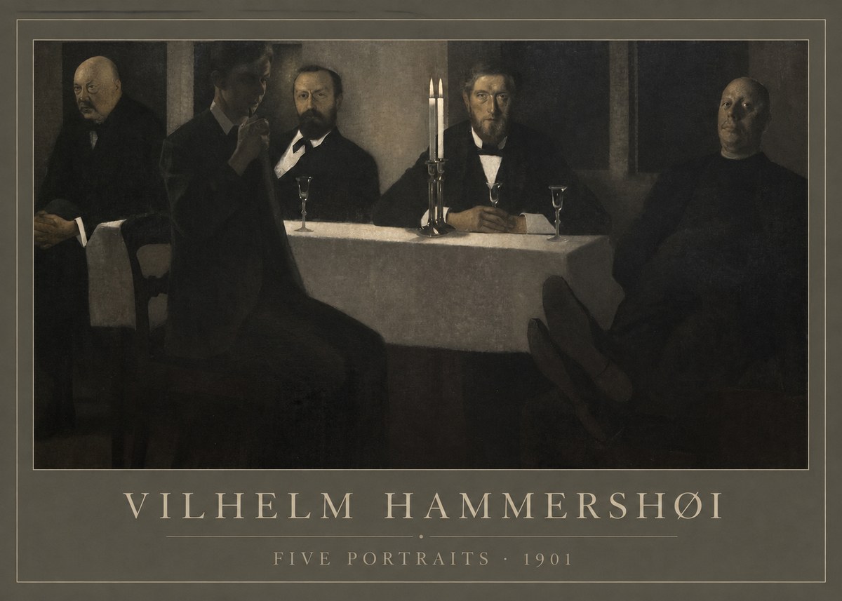 Vilhelm Hammershøi Five Portraits I No1 - Póster