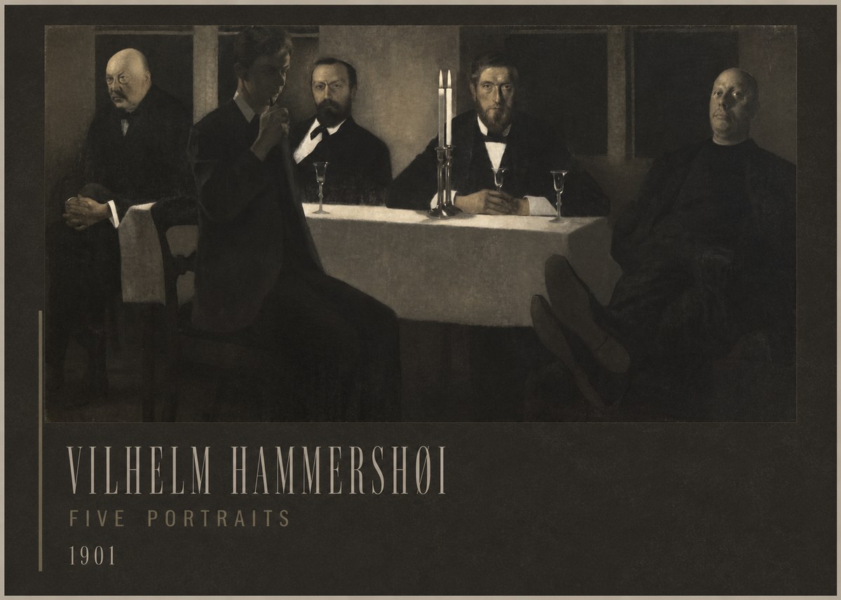 Vilhelm Hammershøi Five Portraits I No2 - Póster