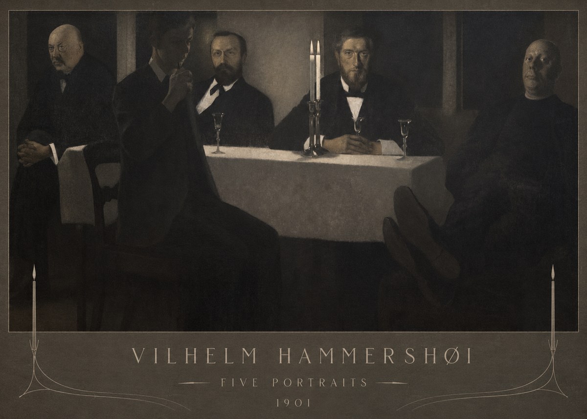 Vilhelm Hammershøi Five Portraits I No4 - Póster