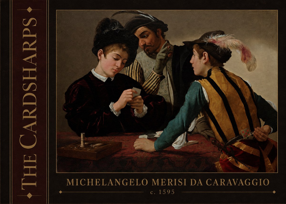 Michelangelo Merisi da Caravaggio The Cardsharps I No2 - Póster