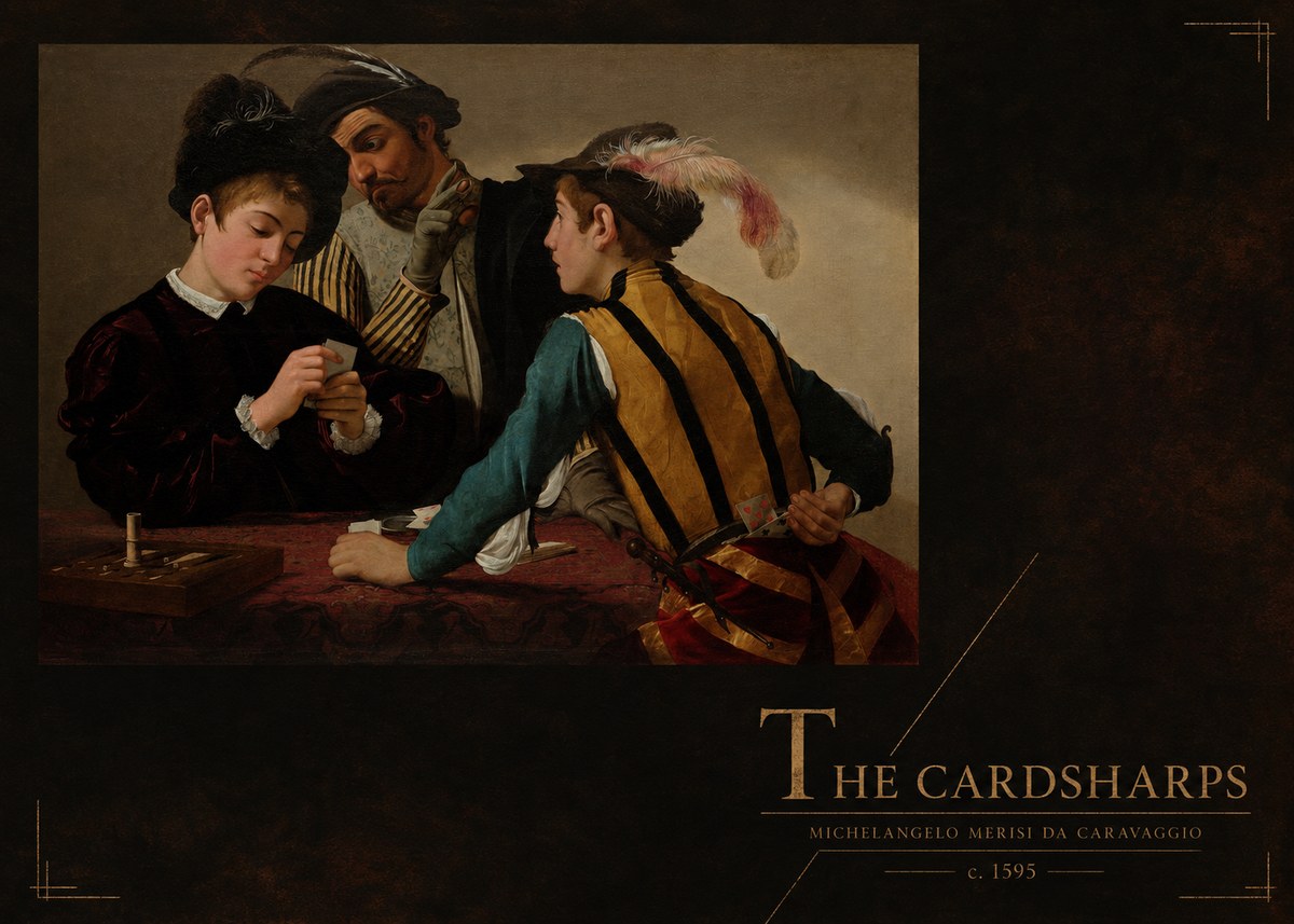 Michelangelo Merisi da Caravaggio The Cardsharps I No3 - Póster