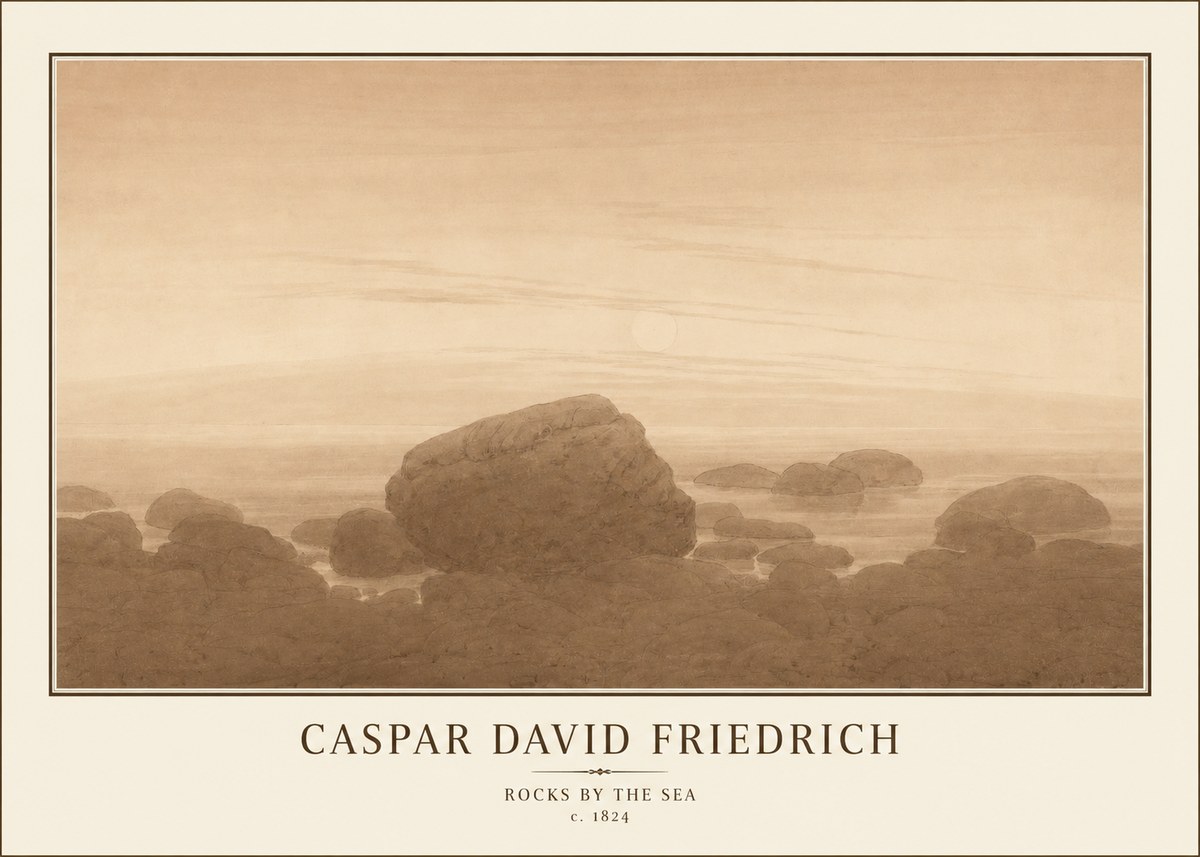 Caspar David Friedrich Rocks by the Sea No1 - Póster