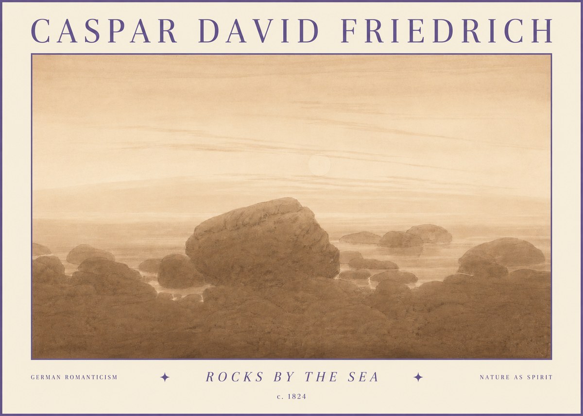 Caspar David Friedrich Rocks by the Sea No3 - Póster