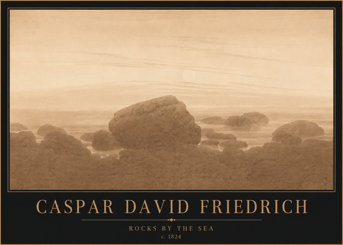 Caspar David Friedrich Rocks by the Sea No4 - Póster