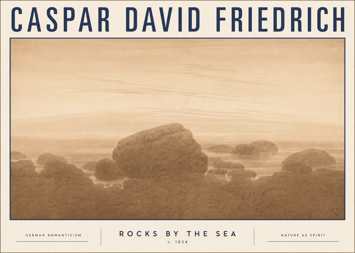 Caspar David Friedrich Rocks by the Sea No5 - Póster