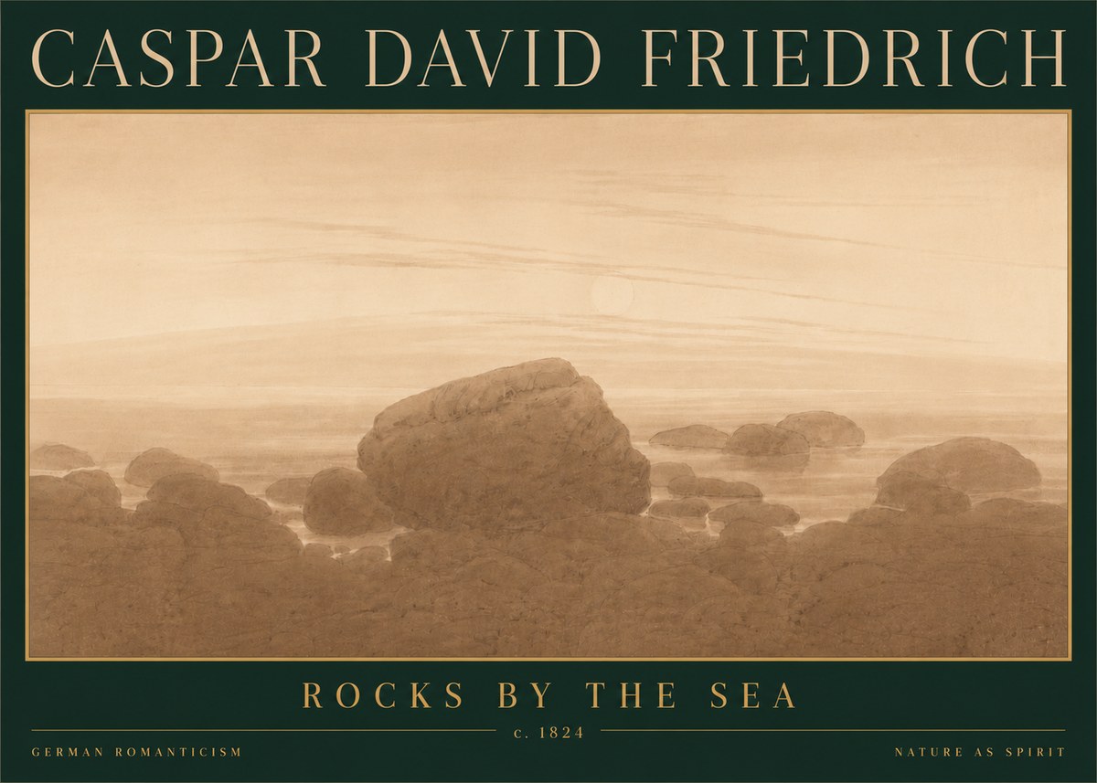 Caspar David Friedrich Rocks by the Sea No6 - Póster