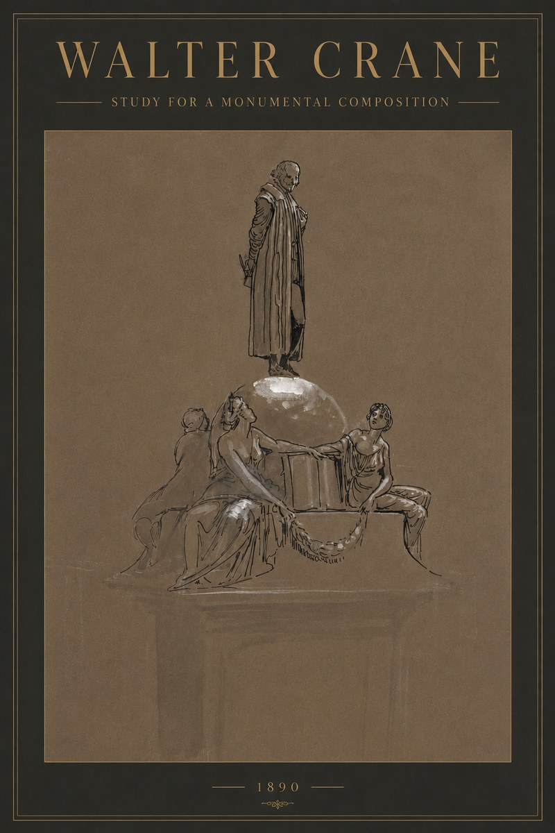 Walter Crane Study for a Monumental Composition No2 - Póster