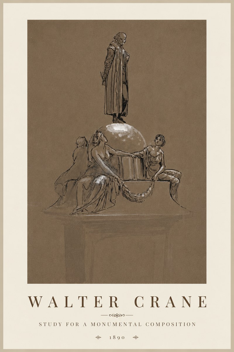 Walter Crane Study for a Monumental Composition No3 - Póster