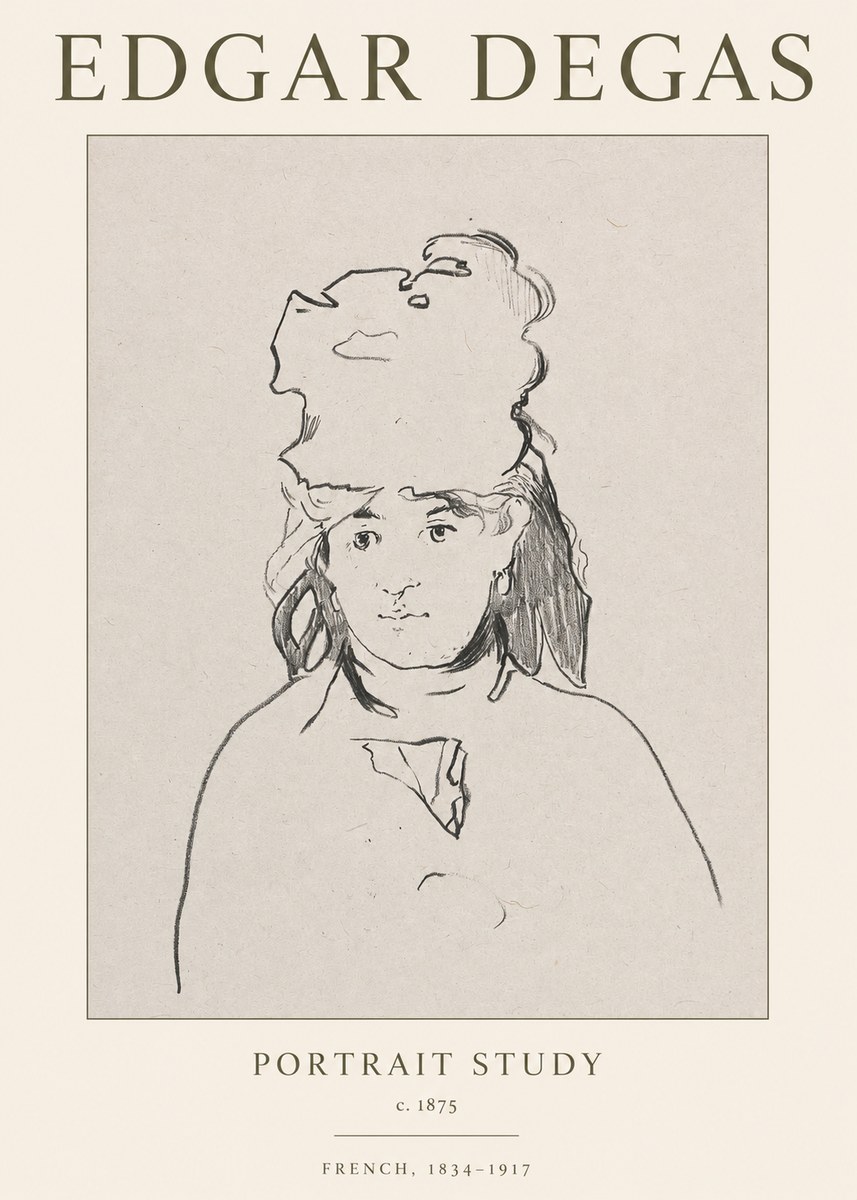 Edgar Degas Portrait Study No1 - Póster