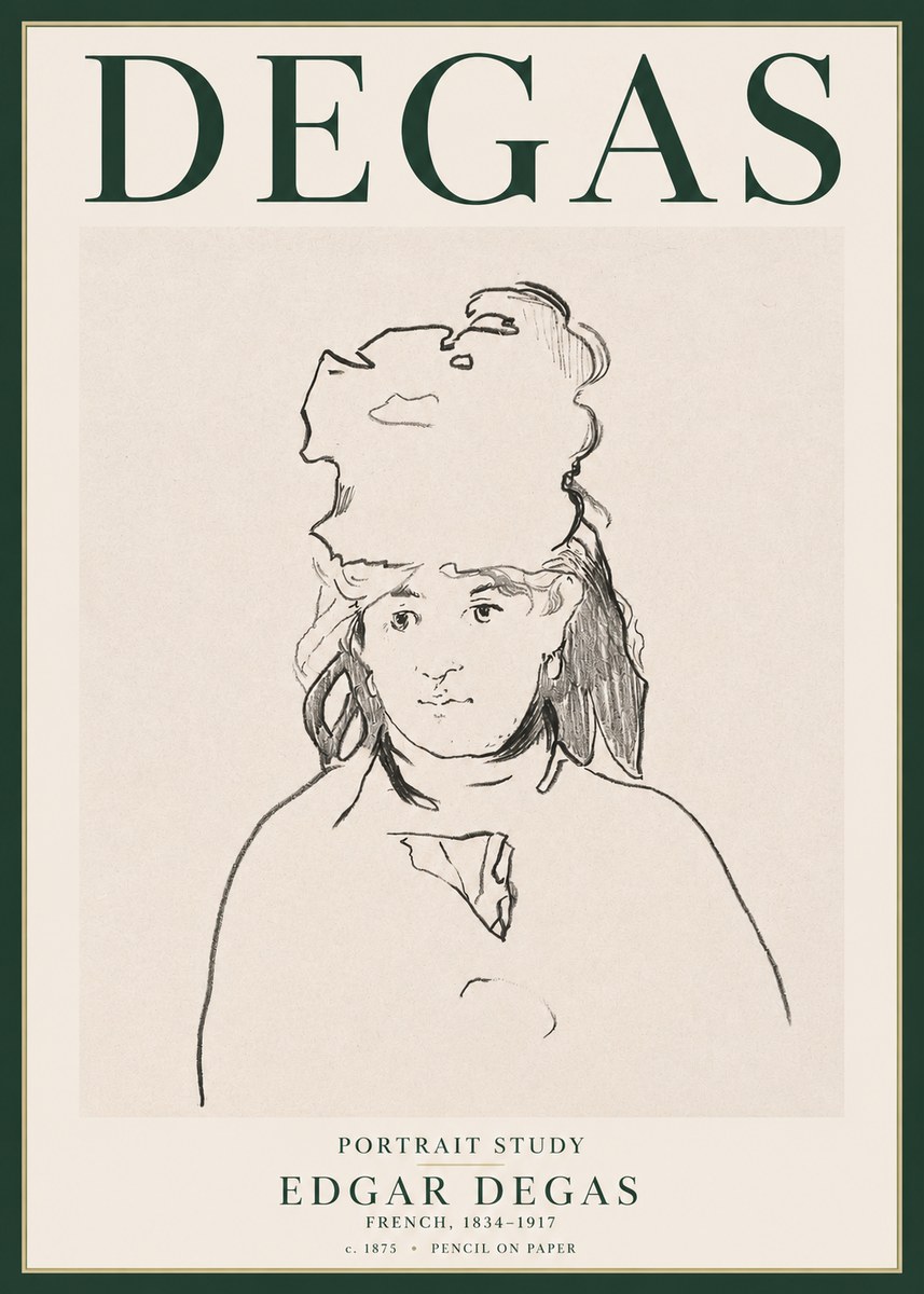 Edgar Degas Portrait Study No3 - Póster