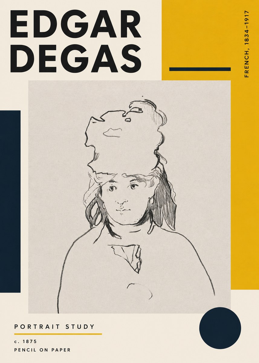 Edgar Degas Portrait Study No4 - Póster