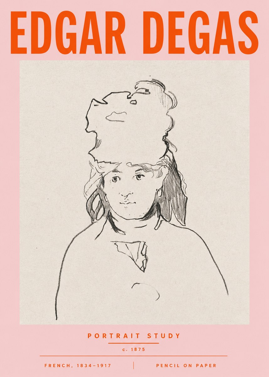 Edgar Degas Portrait Study No5 - Póster