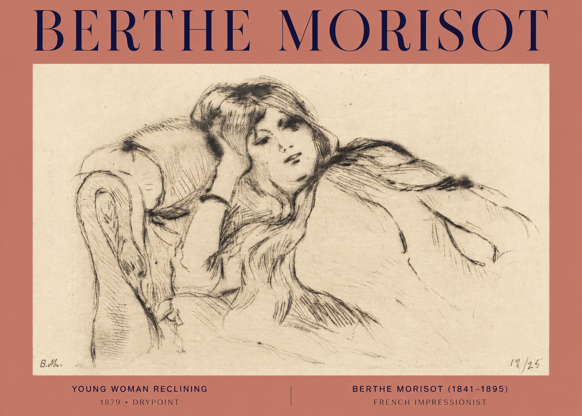 Berthe Morisot Young Woman Reclining II No2 - Póster