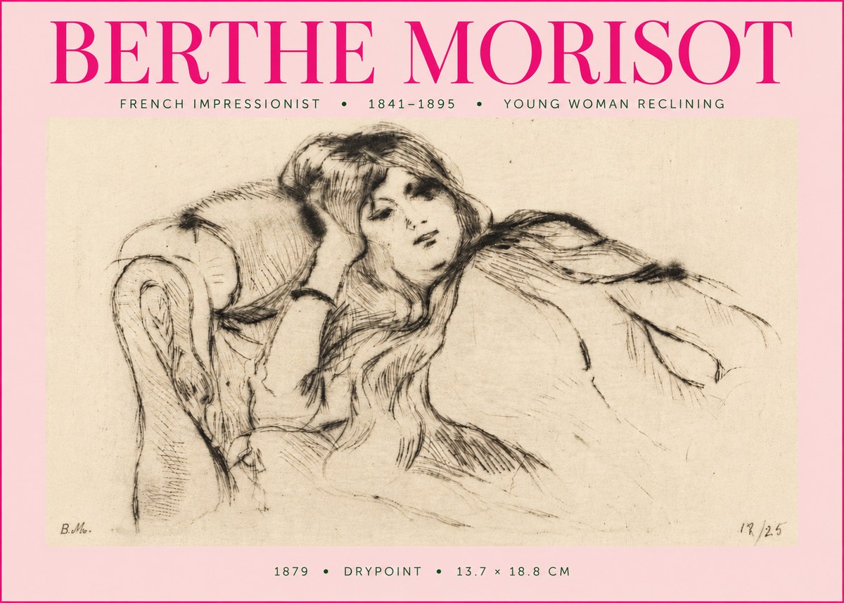 Berthe Morisot Young Woman Reclining II No5 - Póster