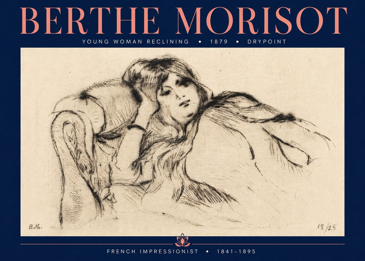 Berthe Morisot Young Woman Reclining II No6 - Póster