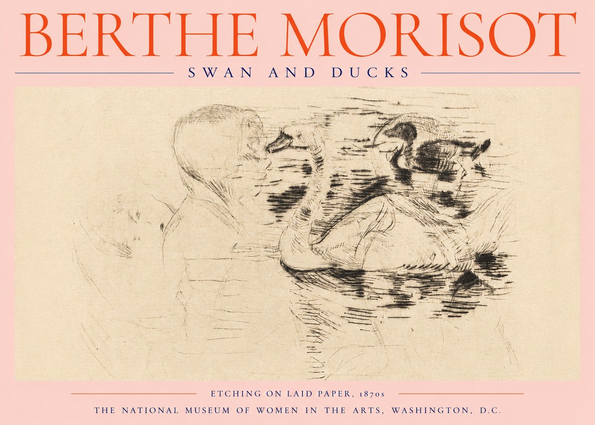Berthe Morisot Swan and Ducks No2 - Póster