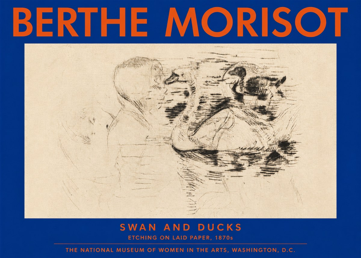 Berthe Morisot Swan and Ducks No3 - Póster