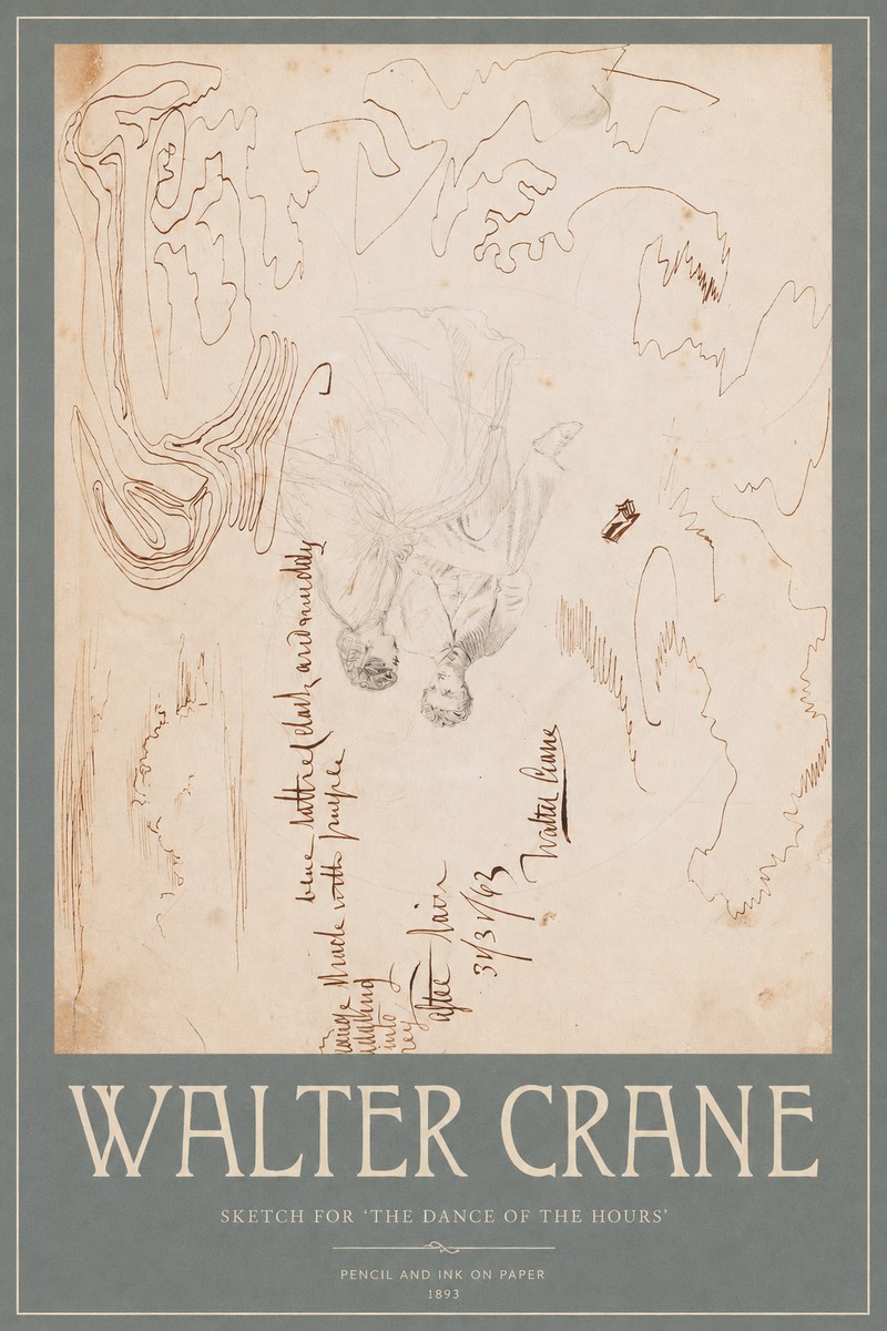 Walter Crane Sketch for 'the Dance of the Hours' No2 - Póster