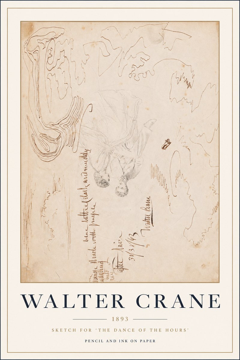 Walter Crane Sketch for 'the Dance of the Hours' No3 - Póster