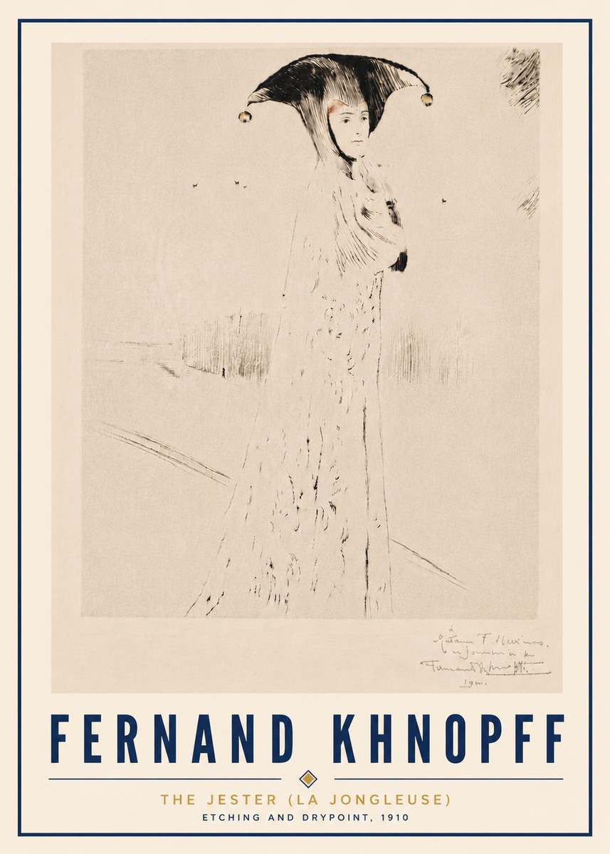 Fernand Khnopff The Jester (La Jongleuse) No5 - Póster