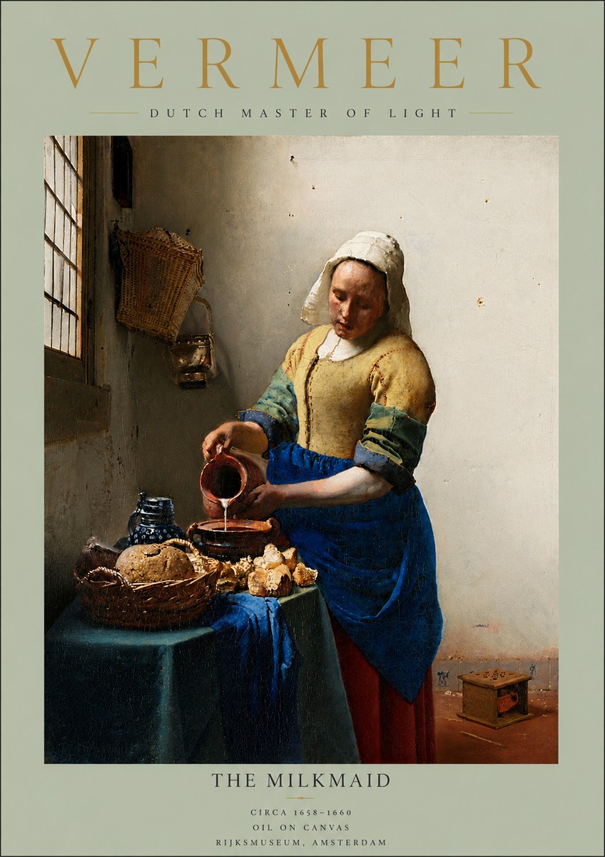 Vermeer The Milkmaid No5 - Póster