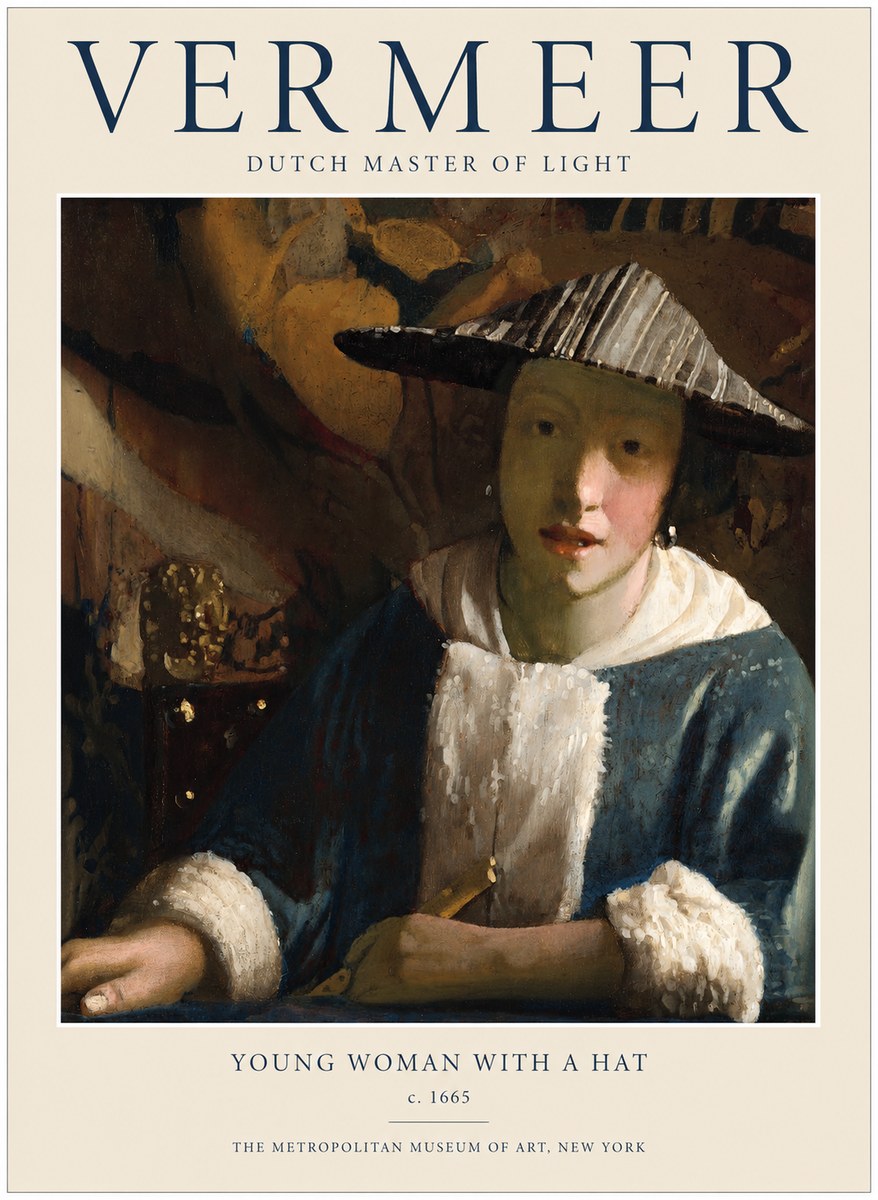 Vermeer Young Woman with a Hat No1 - Póster