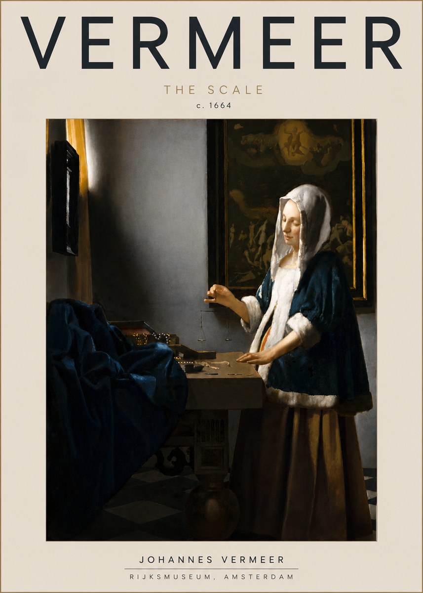 Vermeer The Scale No5 - Póster