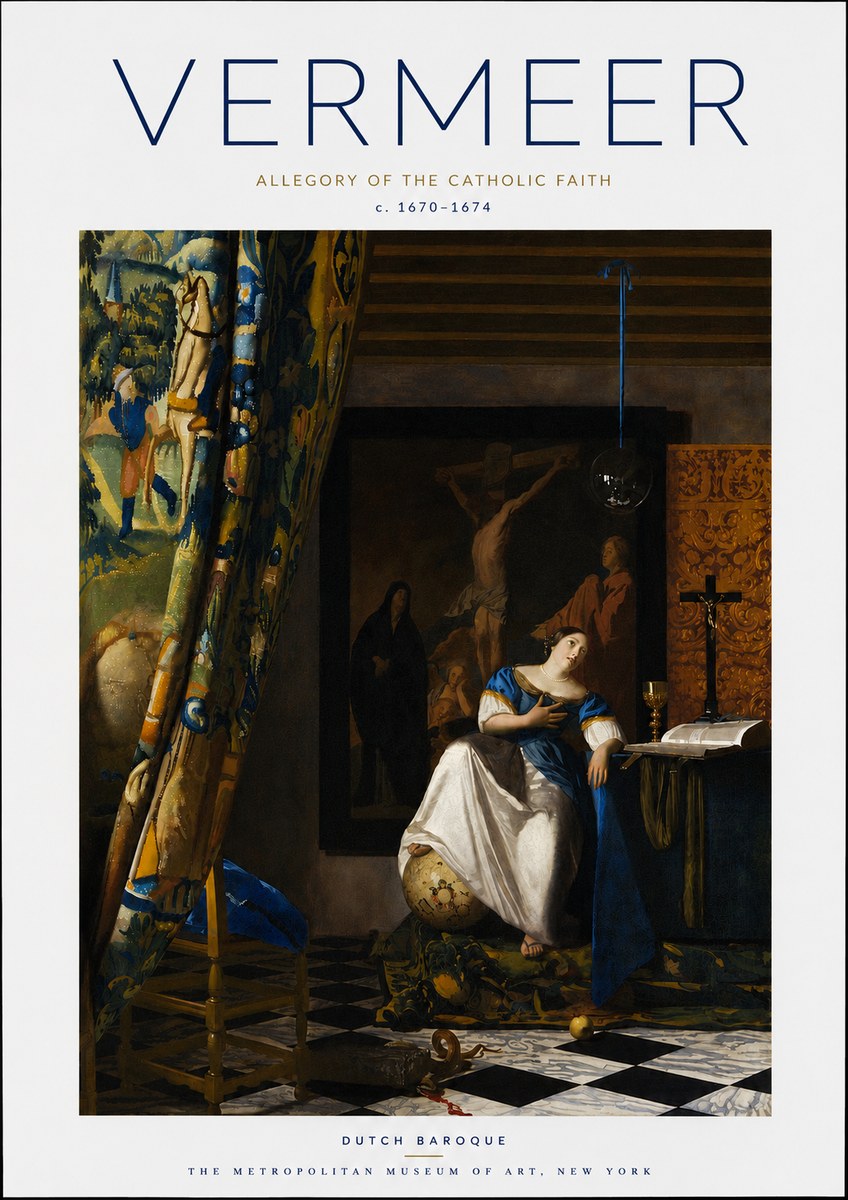 Vermeer Allegory of the Catholic Faith No3 - Póster