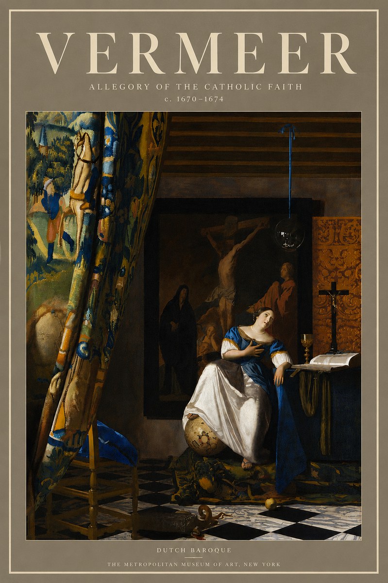 Vermeer Allegory of the Catholic Faith No4 - Póster