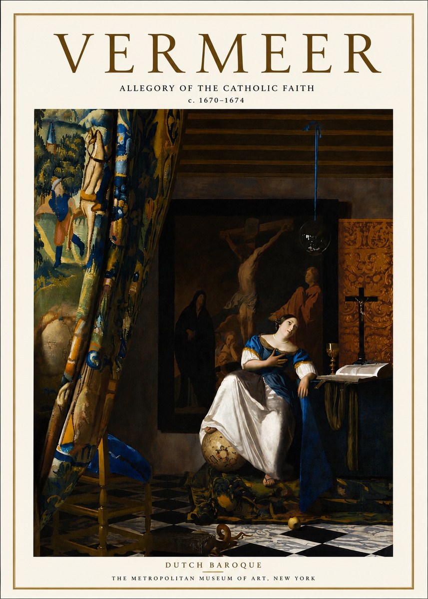 Vermeer Allegory of the Catholic Faith No5 - Póster